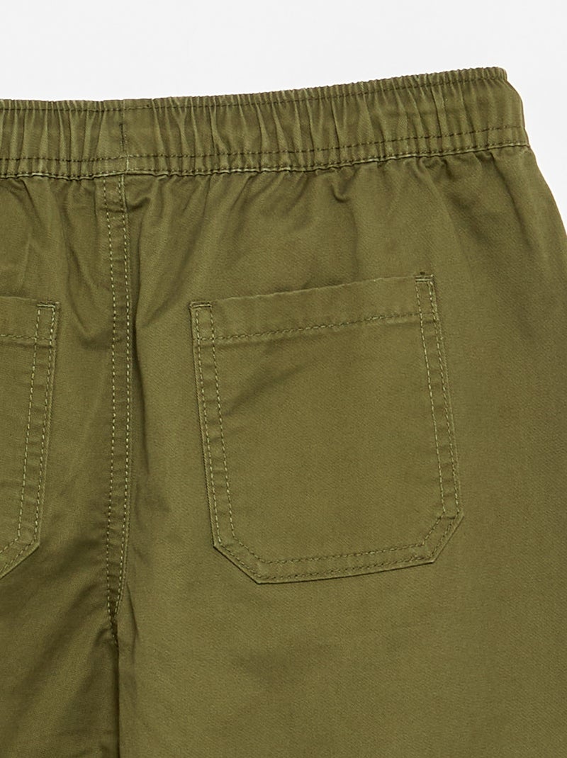 Pantalón barrel fit con cordones ajustables Kaki - Kiabi