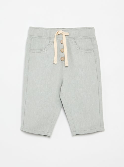 Pantalón blanco con rayas finas - Kiabi