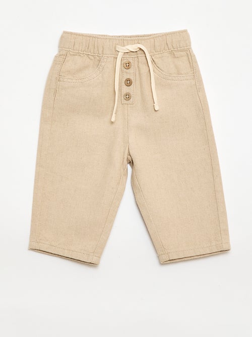 Pantalón blanco con rayas finas - Kiabi