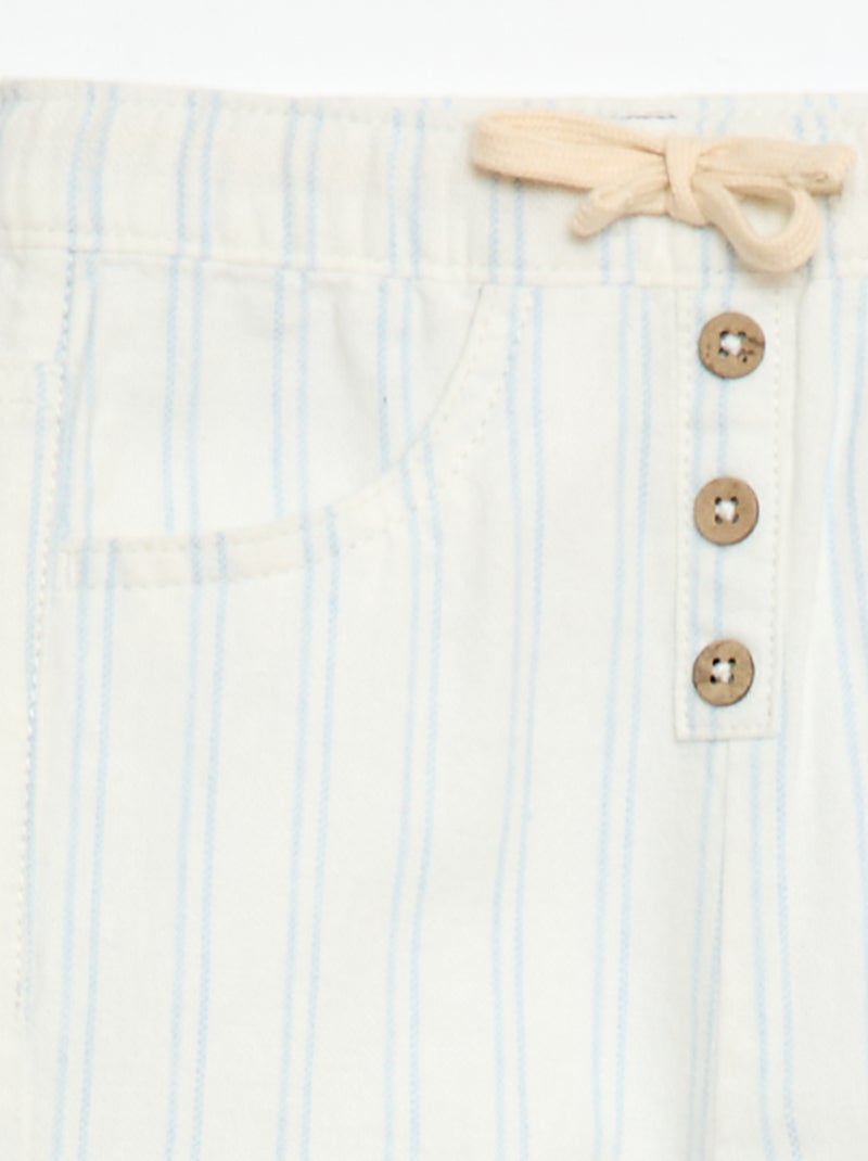 Pantalón blanco con rayas finas Blanco - Kiabi