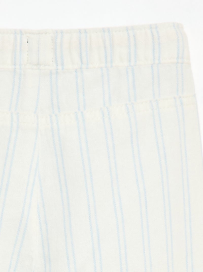 Pantalón blanco con rayas finas Blanco - Kiabi