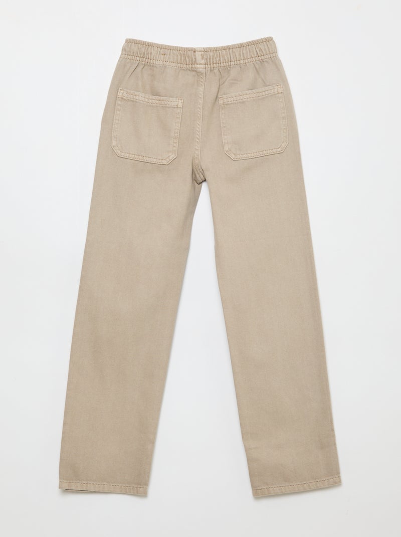 Pantalón bolsillos rectangulares - Corte + ajustado Beige - Kiabi