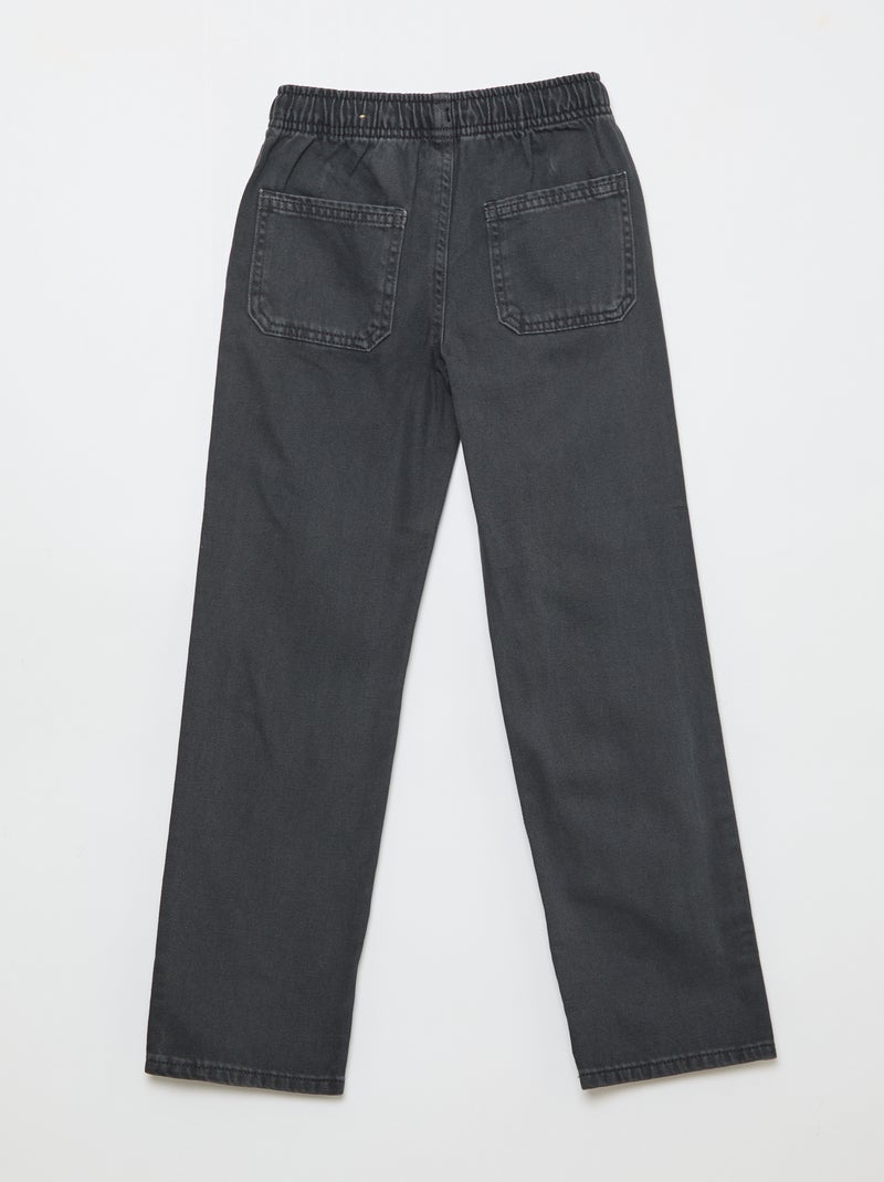 Pantalón bolsillos rectangulares - Corte + ajustado Negro - Kiabi