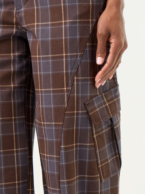 Pantalón bombacho de cuadros - Kiabi