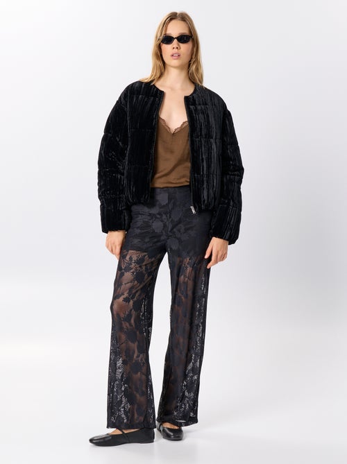 Pantalón bombacho de encaje con forro de short - Kiabi Pantalón bombacho de encaje con forro de short - Kiabi