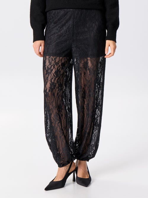 Pantalón bombacho de encaje - Kiabi