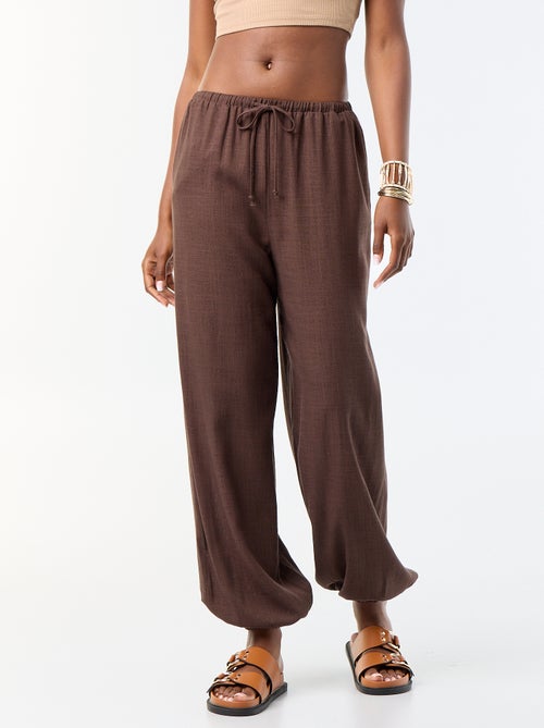Pantalón bombacho liso con 2 bolsillos - Kiabi