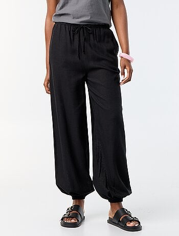 Pantalón bombacho liso con 2 bolsillos