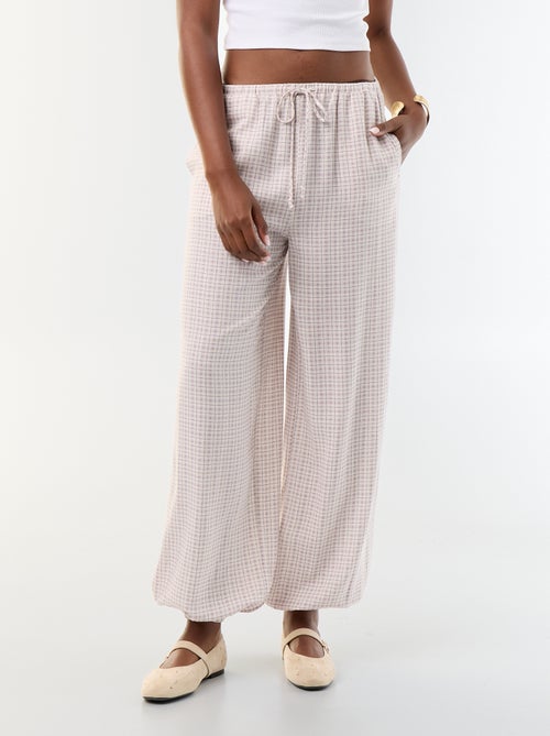 Pantalón bombacho liso con 2 bolsillos - Kiabi