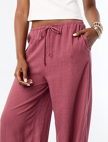 Pantalón bombacho liso con 2 bolsillos