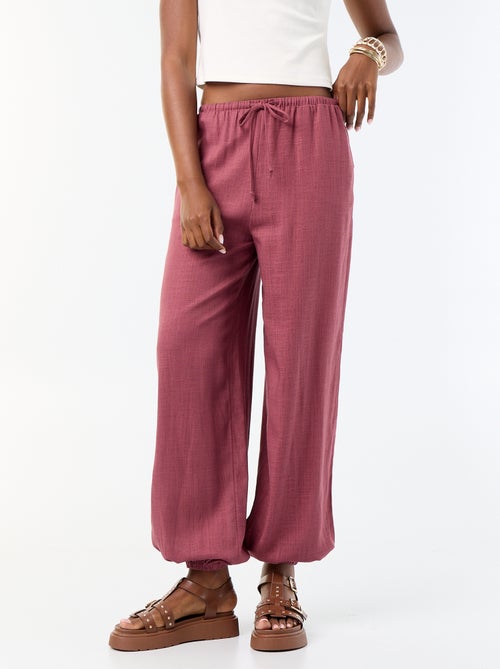 Pantalón bombacho liso con 2 bolsillos - Kiabi