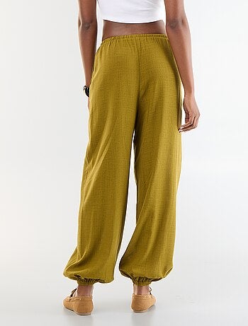 Pantalón bombacho liso con 2 bolsillos