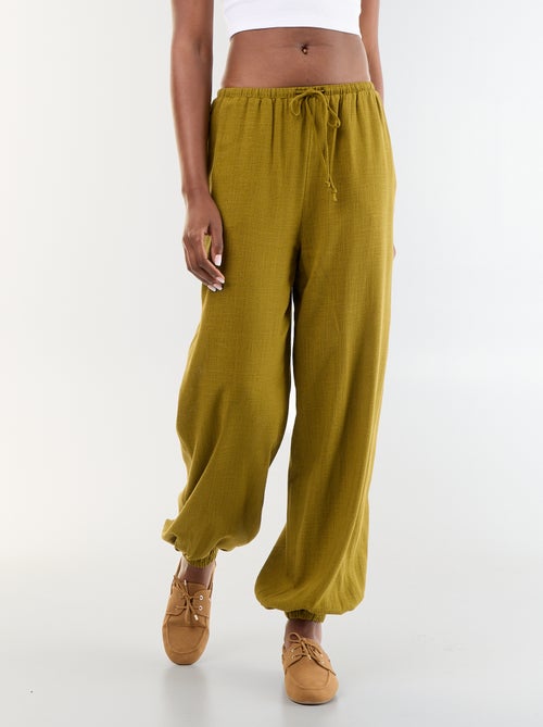 Pantalón bombacho liso con 2 bolsillos - Kiabi