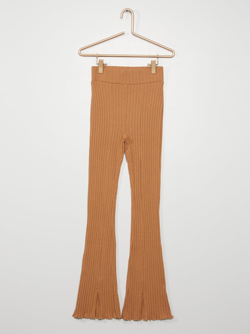 Pantalón bootcut de punto MARRON - Kiabi