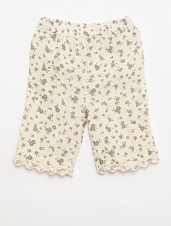 Pantalón bordado de gasa de algodón