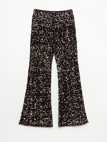 Pantalón brillante corte flare
