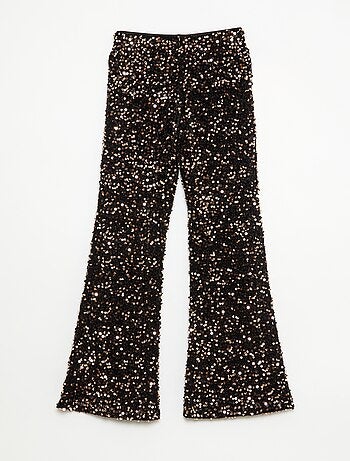 Pantalón brillante corte flare