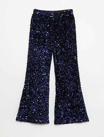 Pantalón brillante corte flare