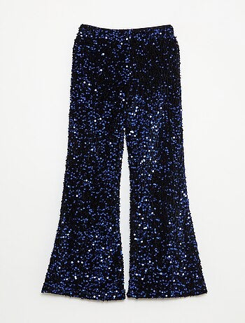 Pantalón brillante corte flare