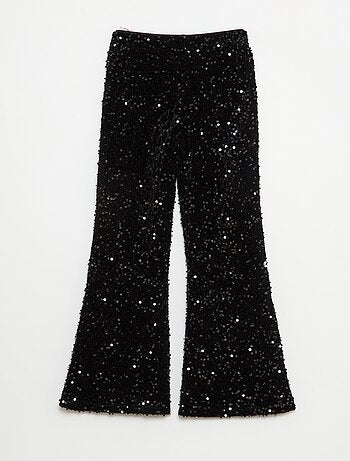 Pantalón brillante corte flare