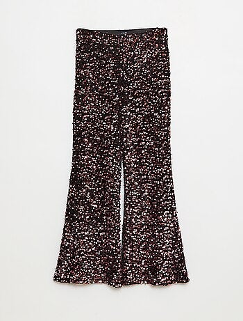 Pantalón brillante corte flare