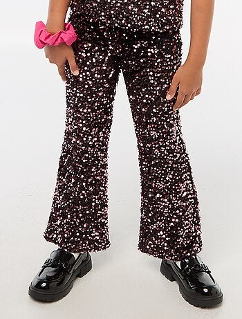 Pantalón brillante corte flare