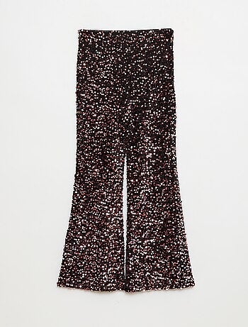 Pantalón brillante corte flare