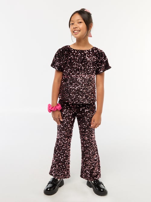 Pantalón brillante corte flare - Kiabi