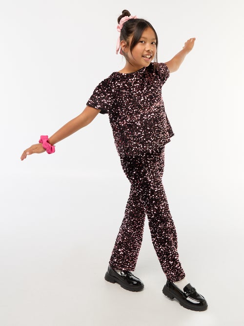 Pantalón brillante corte flare - Kiabi