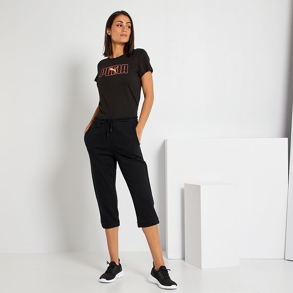 Pantalón capri de felpa Mujer talla 34 a 48 - negro - Kiabi - 8,00€