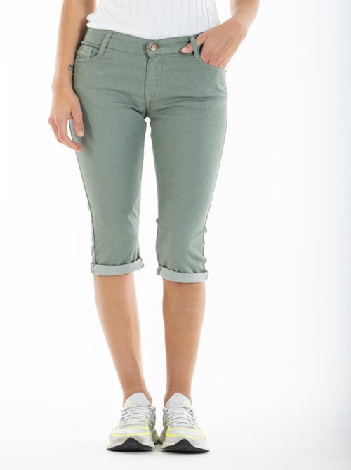 Pantalón capri de gabardina stretch POEMY  'Rica Lewis' - Kiabi