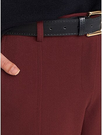 Pantalón capri de mujer de pernera recta con cinturón dilvin