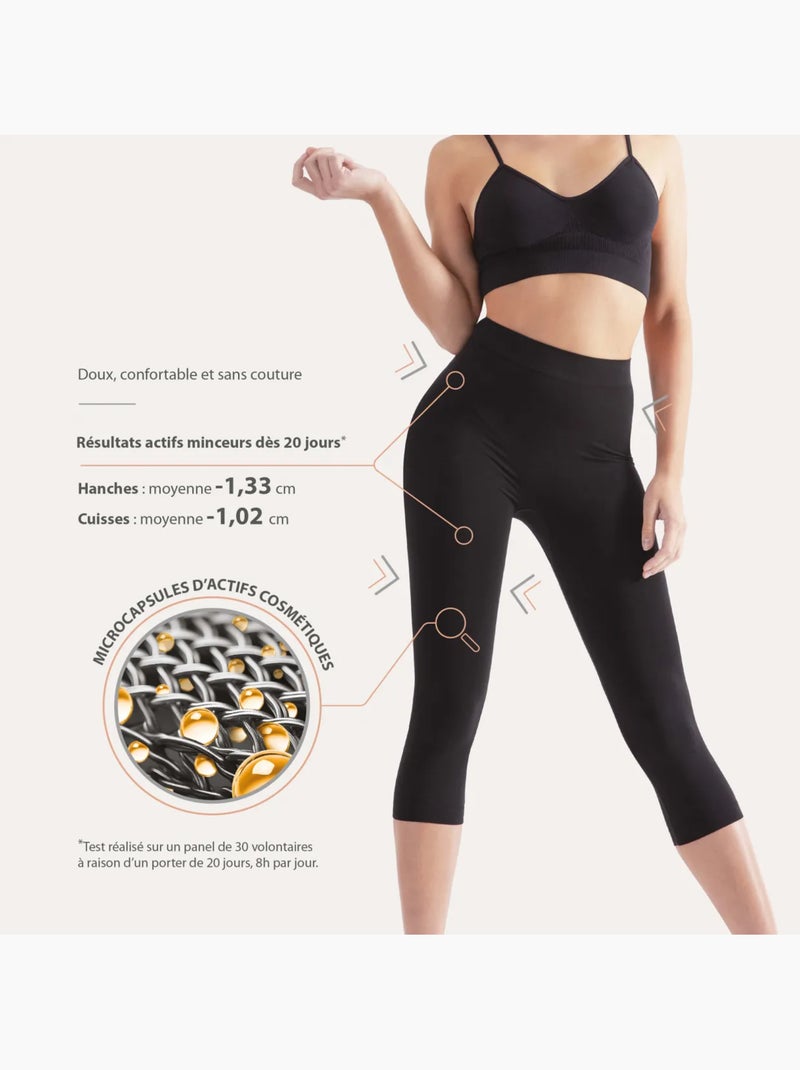 Pantalón Capri Moldeador Cómodo Negro Negro - Kiabi