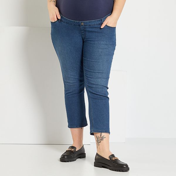 Pantalón capri skinny superelástico con cinturón tallas grandes mujer -  AZUL - Kiabi - 22,00€