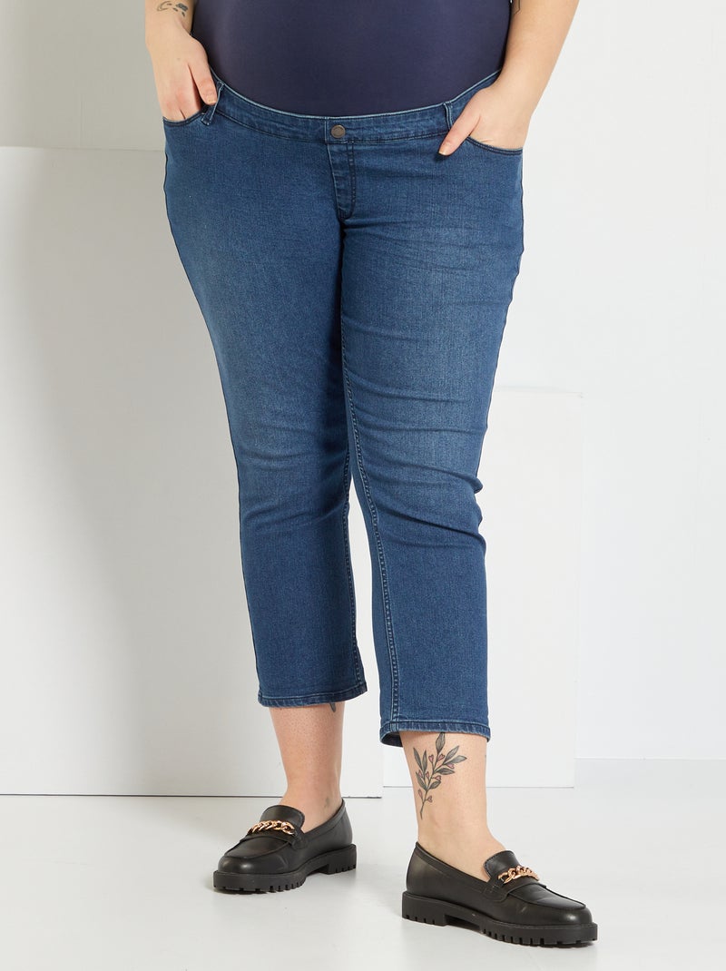 Pantalón capri skinny superelástico con cinturón AZUL - Kiabi