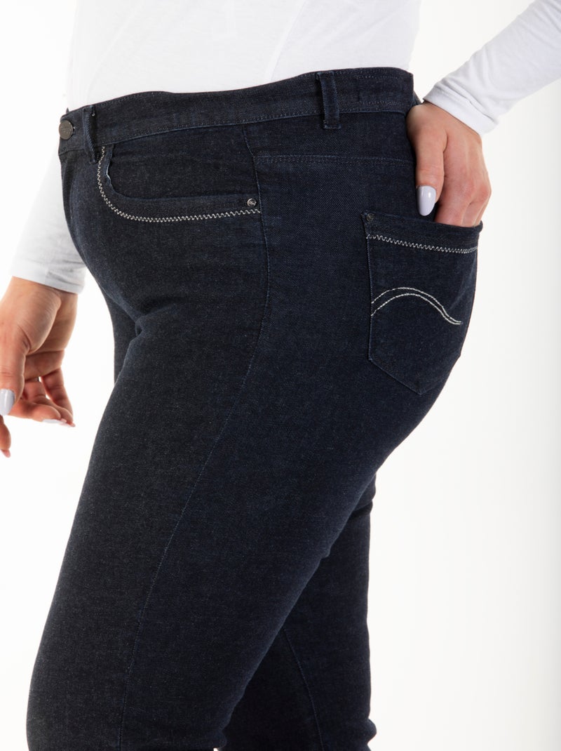 Pantalón capri talle alto stretch OBP18 'OBER' Azul - Kiabi