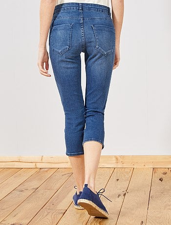 Pantalón capri vaquero con botones - Kiabi