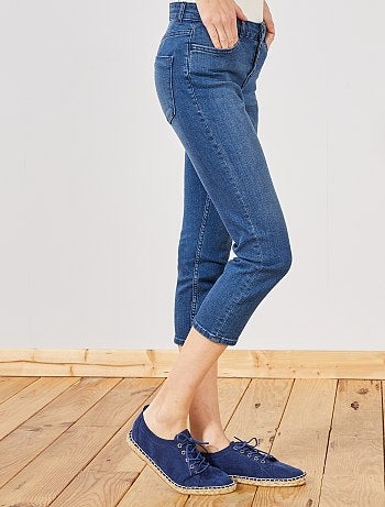 Pantalón capri vaquero con botones - Kiabi