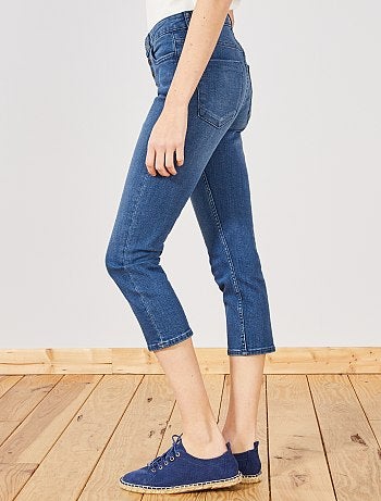 Pantalón capri vaquero con botones - Kiabi