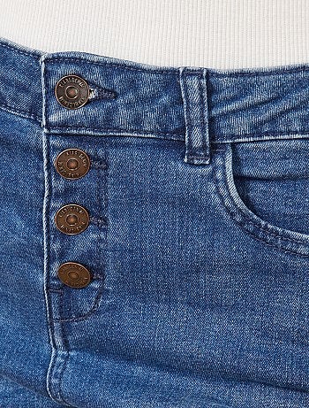 Pantalón capri vaquero con botones - Kiabi