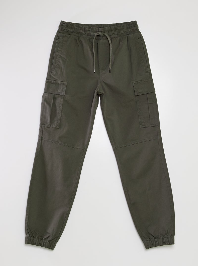 Pantalón cargo con bolsillos con solapa KAKI - Kiabi