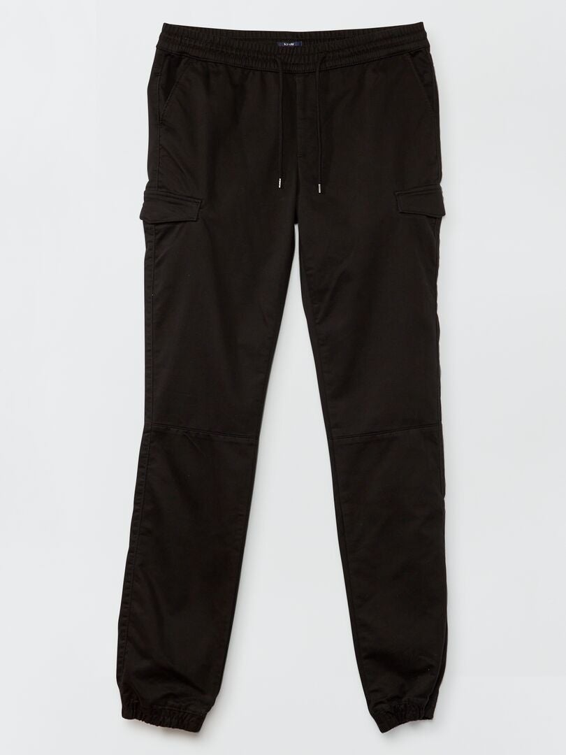Pantalón cargo con cintura elástica L38 +1,90 m Negro - Kiabi