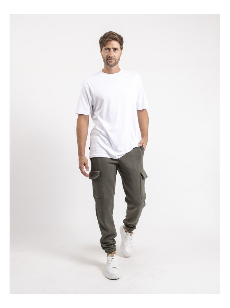 Pantalón cargo de felpa VITOF Caqui - Kiabi