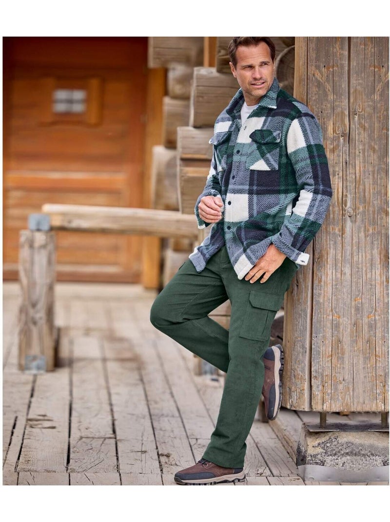 Pantalón cargo de pana Azul antracita - Kiabi