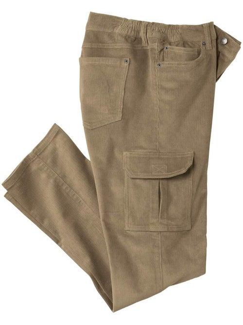 Pantalón cargo de pana stretch confort multibolsillos - Kiabi Pantalón cargo de pana stretch confort multibolsillos - Kiabi