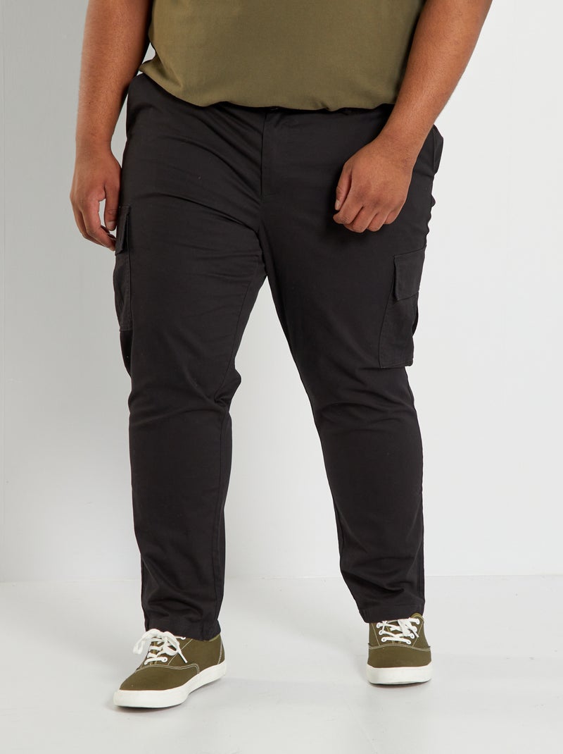 Pantalón cargo de sarga Negro - Kiabi
