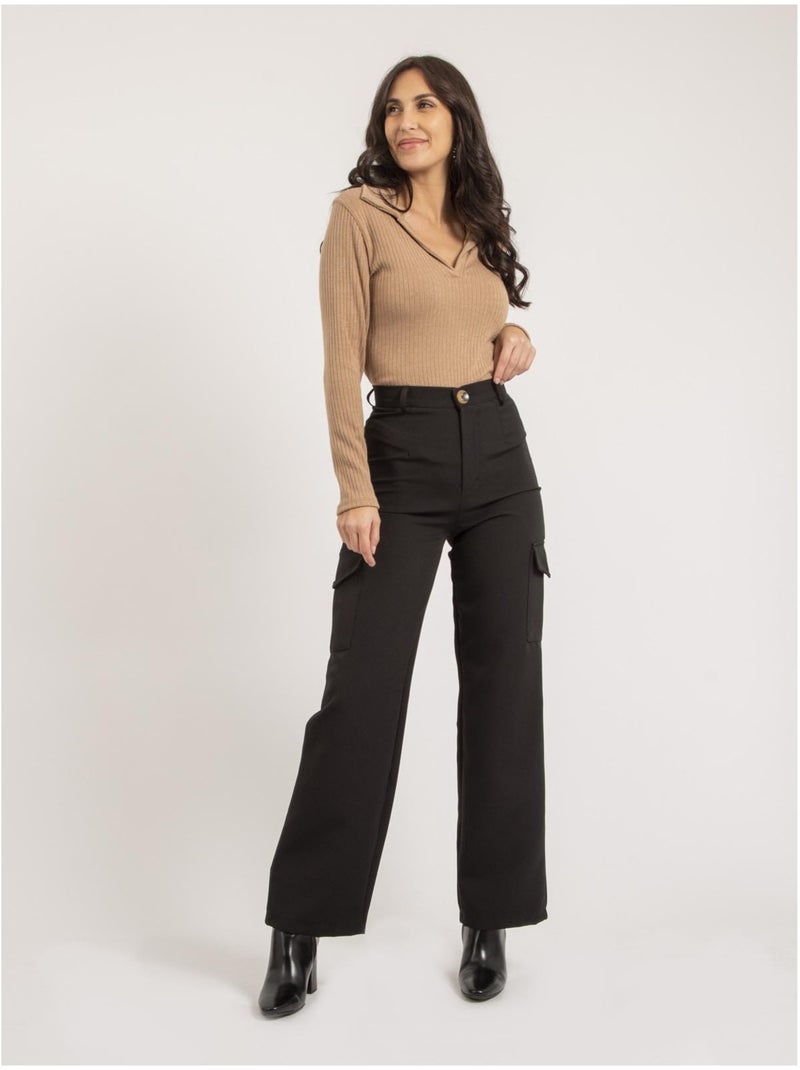 Pantalón cargo ENATIA Negro - Kiabi
