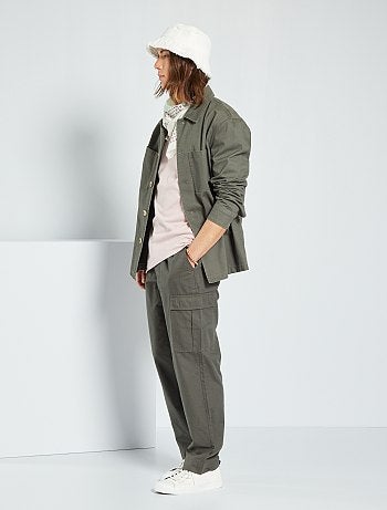 Pantalones cargo y multibolsillos de - caqui - Kiabi