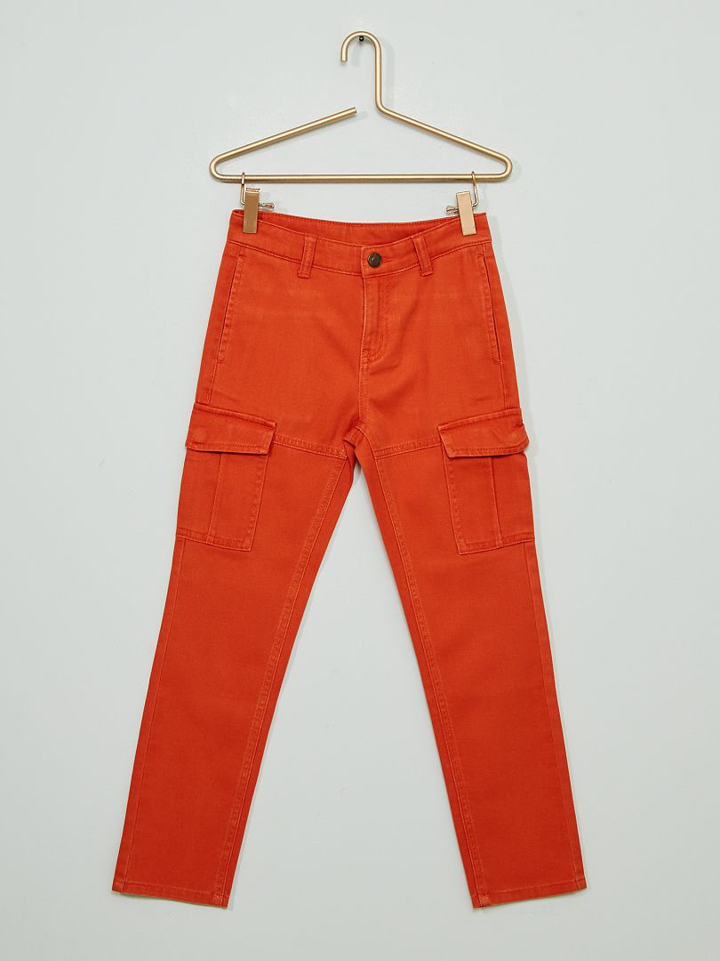 Pantalón cargo naranja - Kiabi