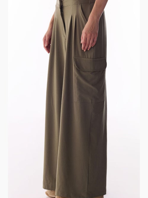 Pantalón cargo paracaídas plisado de tiro alto penti - Kiabi